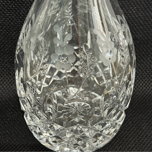 Rogaska Crystal Gallia Wine Decanter & Stopper Floral & Diamond Design vintage - Picture 2 of 3